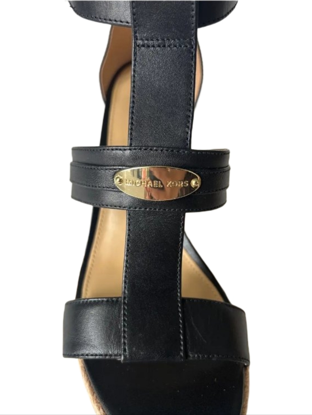Michael Kors Finley Espadrille Wedge Sandals Black Size 6 - Picture 9 of 13